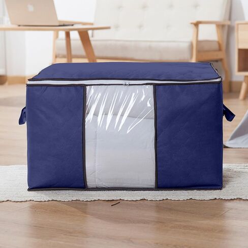 Large Storage Organizer Bag for Home, Multi-Functional Clothing and Blanket Storage Solution with Clear Viewing Window, Stackable in Saudi Arabia