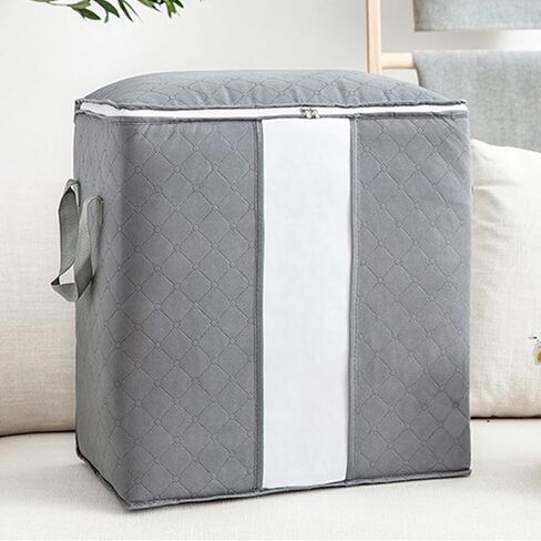 Large Storage Organizer Bag for Home, Multi-Functional Clothing and Blanket Storage Solution with Clear Viewing Window, Stackable in Saudi Arabia