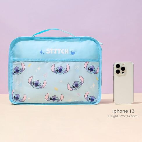 MINISO 2 Pack Disney Lilo & Stitch Travel Packing Cubes – Reusable Clothes Storage Bags & Luggage Organizers for Clothes, Socks & Toiletries in Saudi Arabia