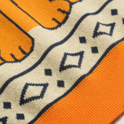 قمصان بولو نسائية من OXKNIT بأكمام قصيرة، نمط قطة عتيق من الستينيات برتقالي كاجوال برقبة على شكل حرف V مع زر ربع in Kuwait
