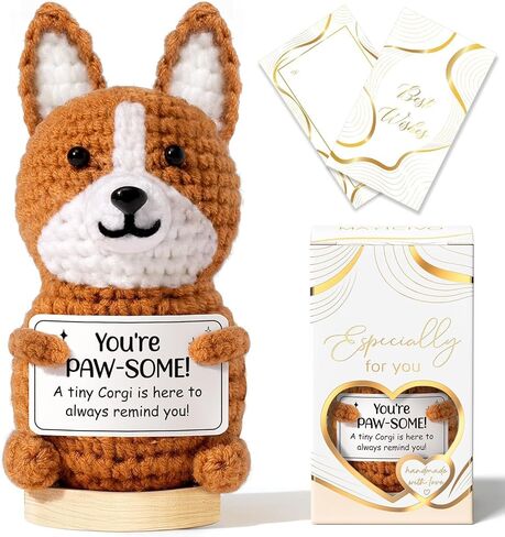 Emotional Support Crochet Plush Positive Frog Inspirational Cheer Gifts for Women, Handmade Crochet Awesome Gift Thank You Birthday Valentines Teacher Appreciation Gifts for Coworker Nurse Mom Friend in Kuwait