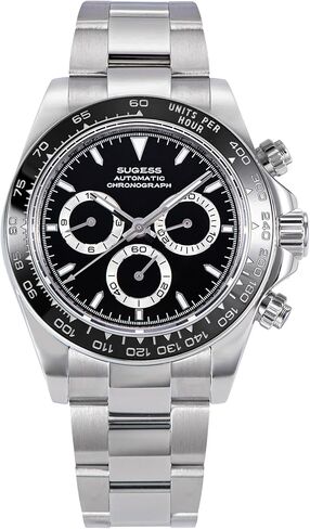 Sugess Chrono Racing 39mm 418-2 S418-2.005.E حافظة عرض خلفية ميكانيكية أوتوماتيكية طاووس 41 جوهرة SL4801 كرونوغراف للرجال ساعة يد Seagull 1963 in Saudi Arabia