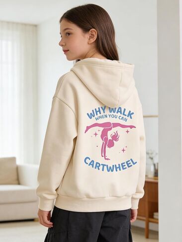 Girls Graphic Hoodie, Dance Graphic Pullover Sweatshirt for Kids in Saudi Arabia