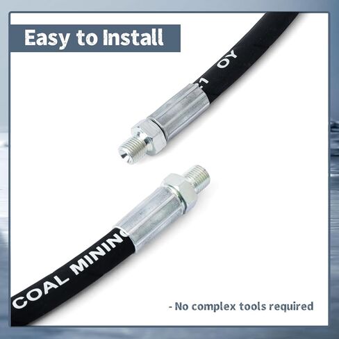 خرطوم أسطواني الرفع HYD01695 متوافق مع محراث الثلج الرئيسي، خرطوم هيدروليكي علوي سفلي للرفع 1/4 بوصة × 15-1/2 بوصة قطعتان in Kuwait