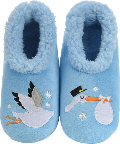 Snoozies Pairable Slipper Socks - Funny House Slippers for Women, Non-Slip Fuzzy Slipper Socks - Super Mom - Large in Saudi Arabia