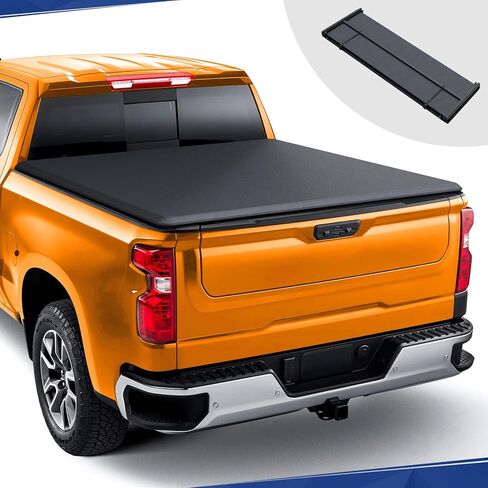 غطاء سرير ناعم ثلاثي الطي من PENSUN مقاس 5.8FT متوافق مع 2019-2024 Chevy Silverado GMC Sierra 1500 in Saudi Arabia