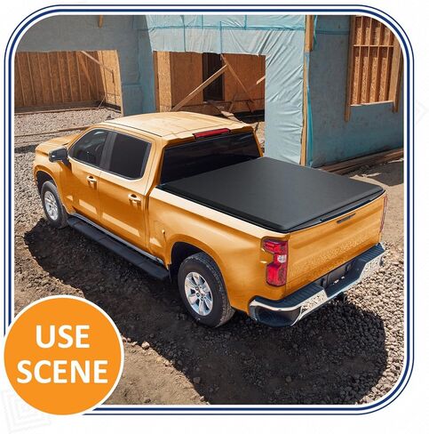 غطاء سرير ناعم ثلاثي الطي من PENSUN مقاس 5.8FT متوافق مع 2019-2024 Chevy Silverado GMC Sierra 1500 in Saudi Arabia