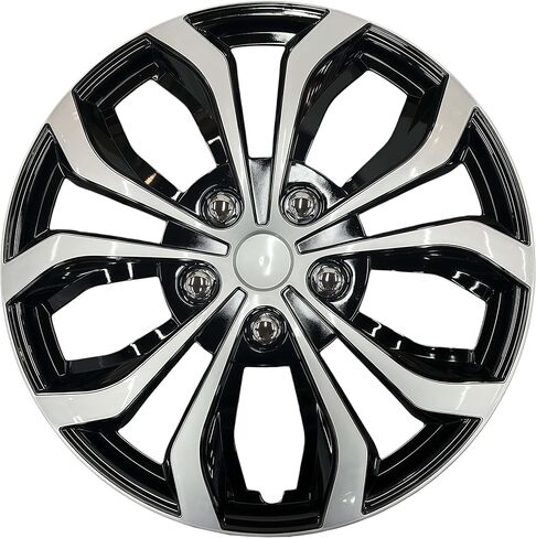 14-inch Premium Universal Hubcaps (Black-Gunmetal Grey) in Saudi Arabia
