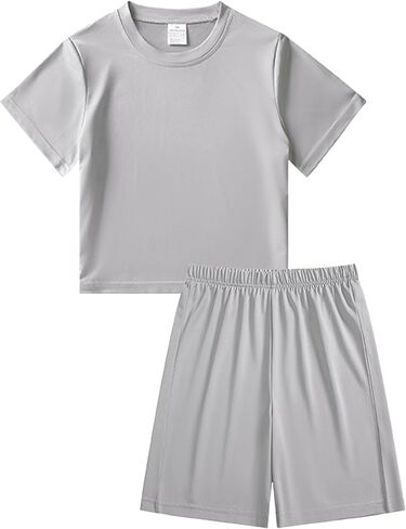 Girls Activewear Sets Running Shorts Quick Dry Casual Athletic Set for School Sports Beach Outdoor Daily Activities in Saudi Arabia