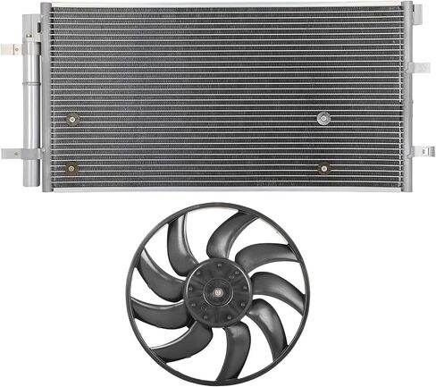 Cooling Fan Assembly Compatible with 2008-2010 for Audi for A5 Quattro 3.2L 2011-2017 for Q5 2.0L,Radiator Fan Direct Fit Replacement for Engine Cooling Fan & Engine A/C Condenser in Saudi Arabia