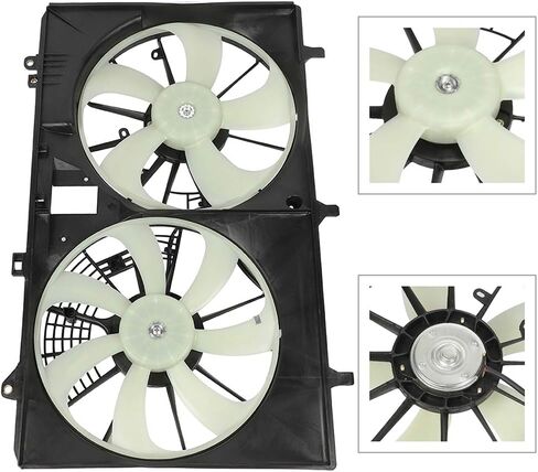 Cooling Fan Assembly Compatible with 2011-2017 for Toyota for Sienna 3.5L 2011-2013 for Toyota for Sienna 2.7L, Black&White Radiator Fan Direct Fit Replacement for Engine Cooling Fan in Saudi Arabia