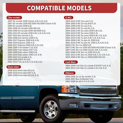 مجموعة حشية مشعب السحب MS96587، متوافقة مع محرك Che-vrolet SIL-verado Ava-lanche Express Bui-ck Yu-kon GMC Sa-ab 4.8L 5.3L 6.0L 6.2L V8، استبدال 89060413 89017589 2 Pack in Kuwait