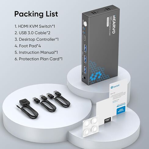 HDMI KVM Switch 1 شاشة 2 جهاز كمبيوتر، مفاتيح KVM 8K@60 هرتز لجهازي كمبيوتر مشاركة شاشة لوحة المفاتيح والماوس محركات الأقراص الصلبة، مع EDID Adaptive، 2 * كابل USB ووحدة تحكم. in Kuwait
