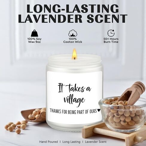 هدايا شكر، شمعة تقدير - إنها تأخذ قرية، شكرًا لكونك جزءًا من منتجاتنا، هدية فريدة للمربيات والمعلمين والمربيات والمدربين والأصدقاء وزملاء العمل والرؤساء، هدية للأجداد in Kuwait