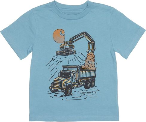 Carhartt Little Big Boys CA6649 Construction Equipment T-Shirt | Short Sleeve Medium Blue | Youth in Saudi Arabia