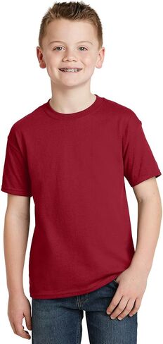 Hanes 5370 Youth ComfortBlend EcoSmart Tee, Deep Red - Large in Saudi Arabia