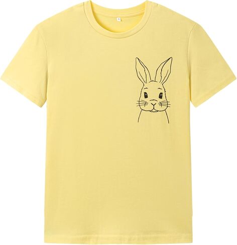 Ainuno Easter Shirts for Boys Girls Summer Short Sleeve Shirts 7-14Y Rabbit Print in Kuwait