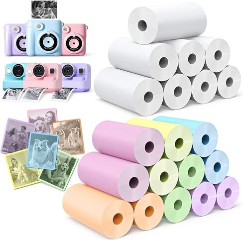 20 Rolls Instant Camera Refill Print Paper, HD Kidizoom Print Camera Paper Refill for Most Kids Instant Camera BPA Free (0.98" x 2.24") in Saudi Arabia