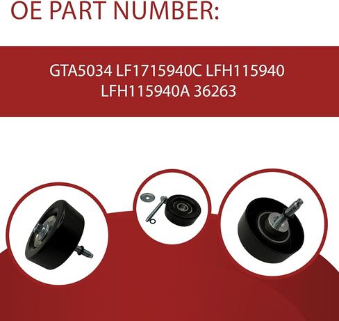 محرك الحزام بكرة المهمل لمازدا 3 2.3L 2.5L لمازدا 5 2.5L 2012-2015 الموتر بكرة لمازدا CX-7 2.3L 2007-2012 GTA5034 LF1715940C LFH115940 LFH115940A 17 مللي متر 0.67" إدراج in Kuwait