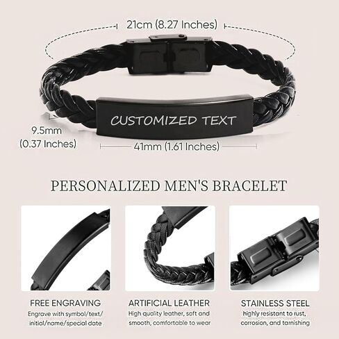 Muslim Islam Allah Bracelet, Islamic Jewelry, Arabic Shahada Black Protective Bracelet For Men Women in Kuwait