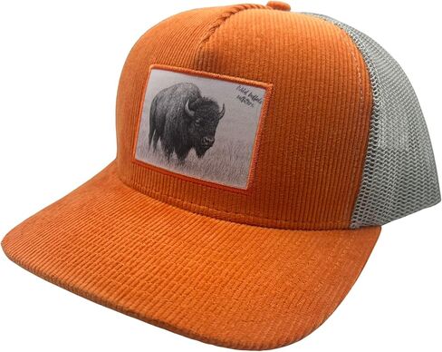 Burnt Orange Corduroy Buffalo Patch Trucker Hat in Saudi Arabia