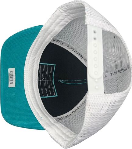Turquoise Corduroy Trucker Hat with Buffalo Patch in Saudi Arabia