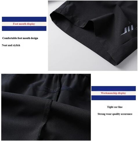 Men’s Casual Athletic Shorts 3-Pack Black Blue Gray Elastic Waist Zipper Pockets Decorative Patterns for Daily Wear in Saudi Arabia
