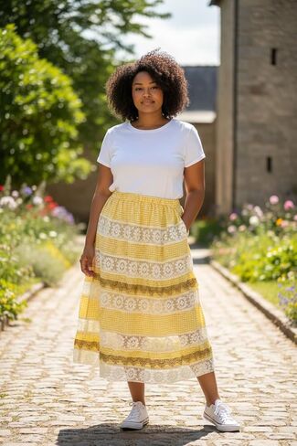 Falda Salla Amarilla Bordada de Oshun - Obatala Madre y Padre Elastic Orisha Yellow Ochun & Obatala Embroidered Skirt Santeria Orisha Altar Skirt in Saudi Arabia