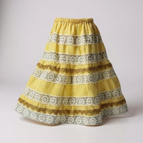 Falda Salla Amarilla Bordada de Oshun - Obatala Madre y Padre Elastic Orisha Yellow Ochun & Obatala Embroidered Skirt Santeria Orisha Altar Skirt in Saudi Arabia