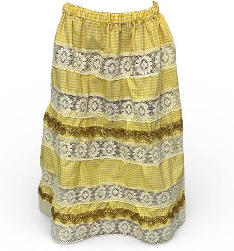 Falda Salla Amarilla Bordada de Oshun - Obatala Madre y Padre Elastic Orisha Yellow Ochun & Obatala Embroidered Skirt Santeria Orisha Altar Skirt in Saudi Arabia
