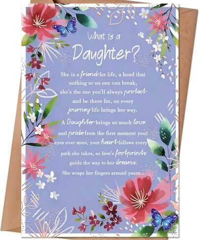 Daughter Birthday Card，Happy Birthday Card & Gift for Daughter from Mom Dad in Kuwait