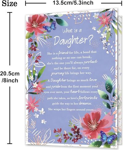 Daughter Birthday Card，Happy Birthday Card & Gift for Daughter from Mom Dad in Kuwait