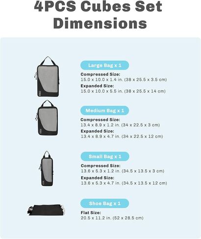 Hynes Eagle 42L Rolling Backpack Wheeled Backpack Flight Approved Travel Backpack Carry on Luggage Dark Green with Compression Packing Cubes Set 4PCS Black in Saudi Arabia