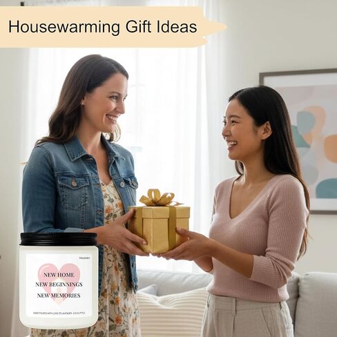 Housewarming Gifts New Home - Relaxing Lavender Eucalyptus Scented Candle - Eco-Friendly Soy Wax, Gift for New Homeowners, Women & Men, First Home Celebration or Apartment Warming in Saudi Arabia