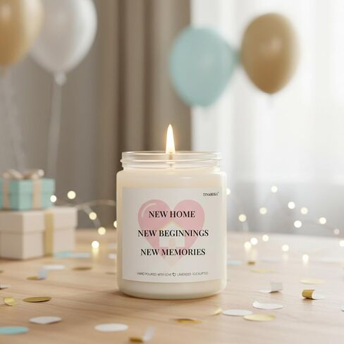 Housewarming Gifts New Home - Relaxing Lavender Eucalyptus Scented Candle - Eco-Friendly Soy Wax, Gift for New Homeowners, Women & Men, First Home Celebration or Apartment Warming in Saudi Arabia