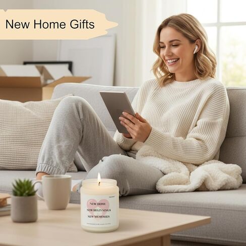 Housewarming Gifts New Home - Relaxing Lavender Eucalyptus Scented Candle - Eco-Friendly Soy Wax, Gift for New Homeowners, Women & Men, First Home Celebration or Apartment Warming in Saudi Arabia