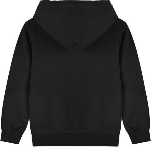 Boys' solid color hooded sweatshirt with real pockets, black top jacket, suitable for children aged 4-9 in Saudi Arabia