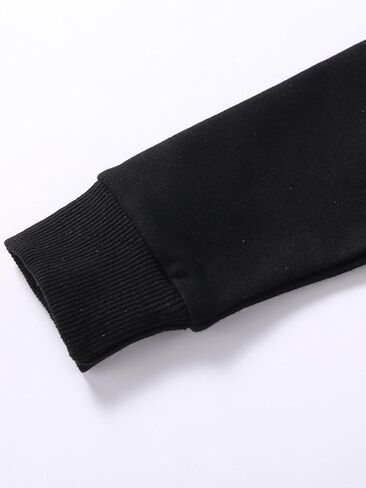 Boys' solid color hooded sweatshirt with real pockets, black top jacket, suitable for children aged 4-9 in Saudi Arabia