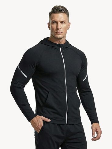 Men's Lightweight Zip-Up Hoodie Jacket – Ideal for Workout, Sports, Hiking & Outdoor Activities – Breathable Activewear in Saudi Arabia