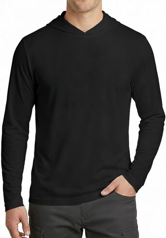 Ecosunny Men's Sun Protection Hoodie Shirts UPF 50+ Long Sleeve UV Swim Shirt Fishing Hiking Running Rash Guard Quick Dry in Kuwait