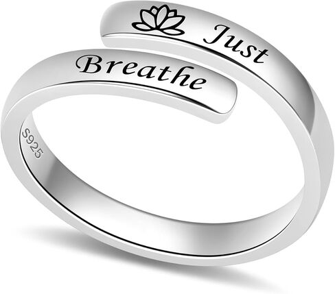 925 Sterling Silver Inspirational Jewelry Rings for Women, Size 7 Adjustable Personality Encouragement Ring Valentine Prom Festival Jewelry Gift. in Saudi Arabia