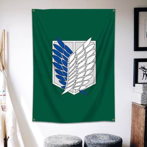 MOOR Attack On Titan Tapestry Shingeki No Kyojin للتعليق على الحائط (60 × 40 بوصة، لون زاهٍ، بوليستر) لكهف الرجال، والسكن، واحتياجات الهدايا (M11-193) in Kuwait