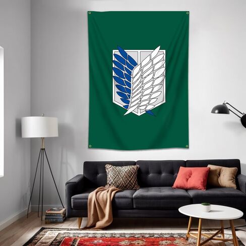 MOOR Attack On Titan Tapestry Shingeki No Kyojin للتعليق على الحائط (60 × 40 بوصة، لون زاهٍ، بوليستر) لكهف الرجال، والسكن، واحتياجات الهدايا (M11-193) in Kuwait