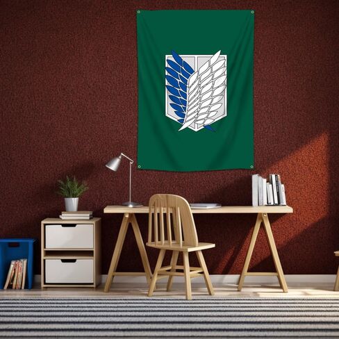 MOOR Attack On Titan Tapestry Shingeki No Kyojin للتعليق على الحائط (60 × 40 بوصة، لون زاهٍ، بوليستر) لكهف الرجال، والسكن، واحتياجات الهدايا (M11-193) in Kuwait