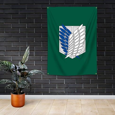MOOR Attack On Titan Tapestry Shingeki No Kyojin للتعليق على الحائط (60 × 40 بوصة، لون زاهٍ، بوليستر) لكهف الرجال، والسكن، واحتياجات الهدايا (M11-193) in Kuwait
