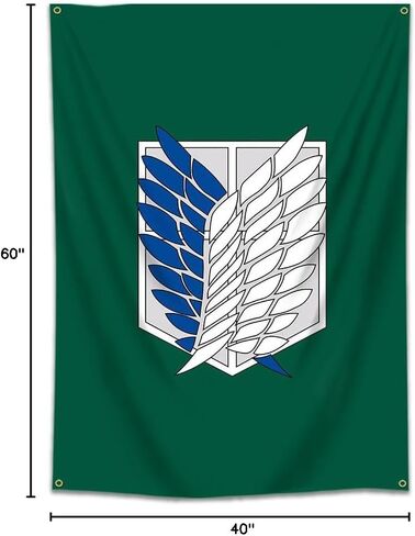 MOOR Attack On Titan Tapestry Shingeki No Kyojin للتعليق على الحائط (60 × 40 بوصة، لون زاهٍ، بوليستر) لكهف الرجال، والسكن، واحتياجات الهدايا (M11-193) in Kuwait