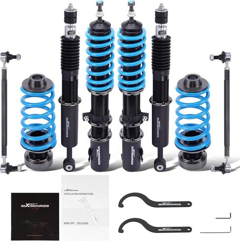 maxpeedingrods Coilover لسيارة Toyota Yaris 2007-2011، لسيارة Scion XD 2008-2010، لسيارة Toyota Prius C 2012-2019، ممتص صدمات قابل للتعديل بـ 24 مستوى، مجموعة خفض مطورة T6 قابلة للتعديل باللون الأزرق in Saudi Arabia