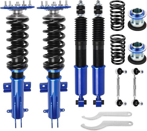 Upgrade Adjustable Coilovers Compatible with Ford Mustang 2005-2014 High Poundage Coil Spring Absorber Struts Suspension Lowering Kit Red in Saudi Arabia