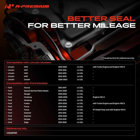 مجموعة حشية غطاء صمام المحرك A-Premium متوافقة مع Ford Explorer 2012-2025، Escape 2013-2019، Fusion 2013-2020، Focus 2013-2018، Edge، Mustang، Taurus، Ranger & Lincoln MKZ، MKT، MKC، Corsair in Saudi Arabia