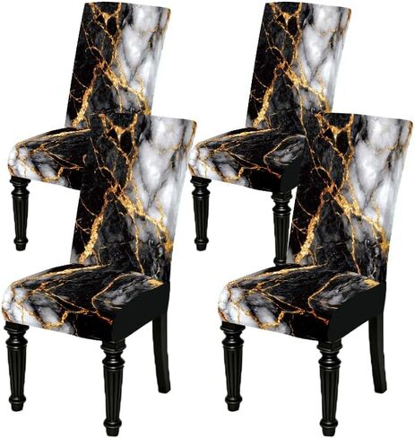Set of Christmas 4 Dining Chair Slipcovers 15.75 x 19.69 Inch Gothic Skull and Rose Wing Pattern Dining Room Chair Slipcovers for Home Bar Halloween Party Decoration in Saudi Arabia